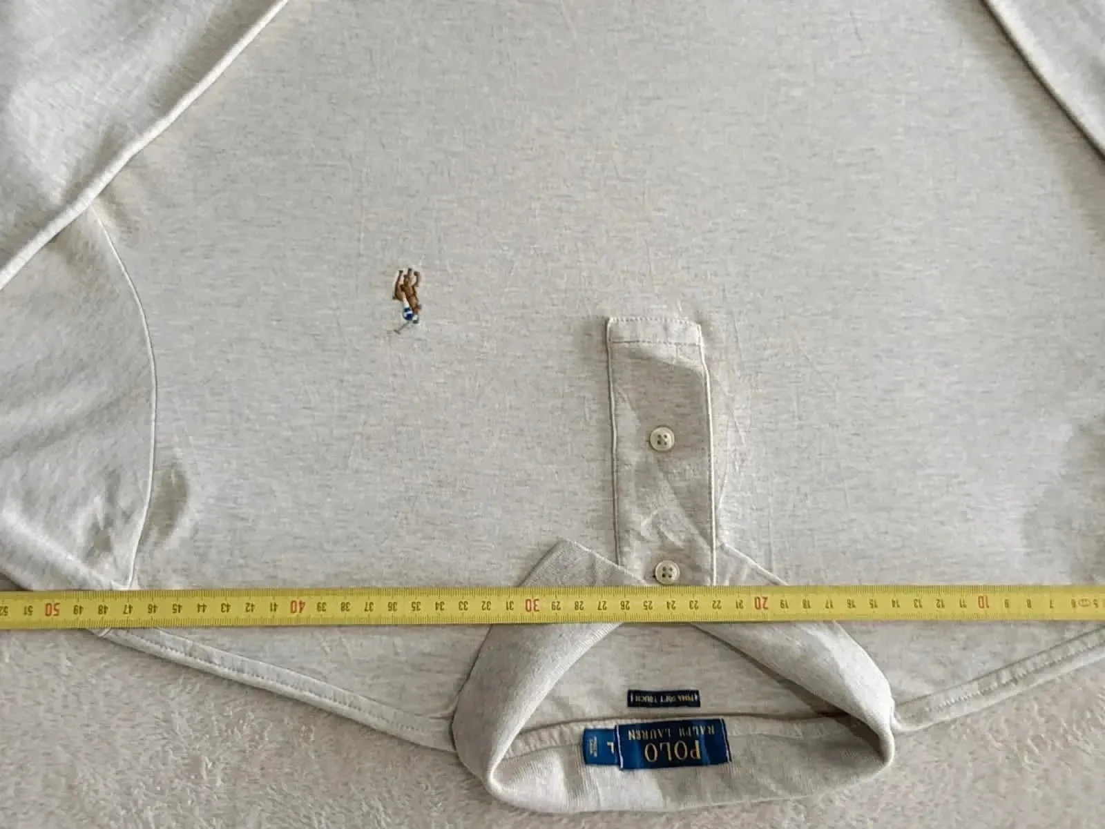 Polo Ralph Lauren pima soft touch beige geribbeld lange mouw Maat L – photo 15